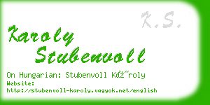 karoly stubenvoll business card